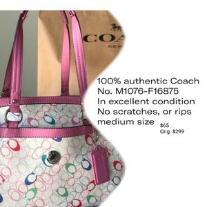 Multi colored coach purse